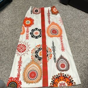 Vintage 70s patterned midi skirt